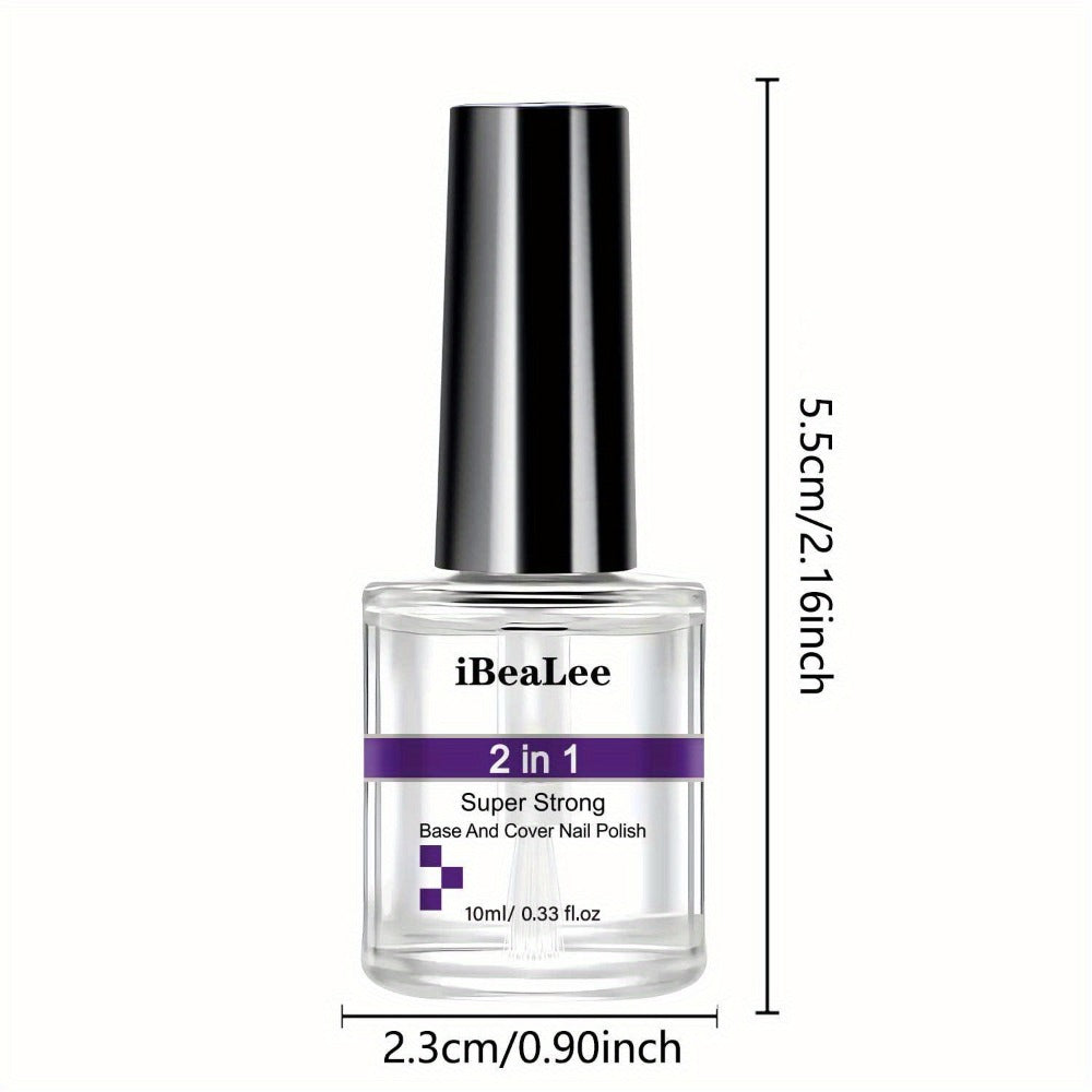 2-In-1 Super Strong Base And Cover Nail Polish - Long-Lasting, Chip-Resistant, High-Shine End - Nourishing Nail Care for Healthy, Beautiful Nails, Stop Nails from Chipping And Peeling