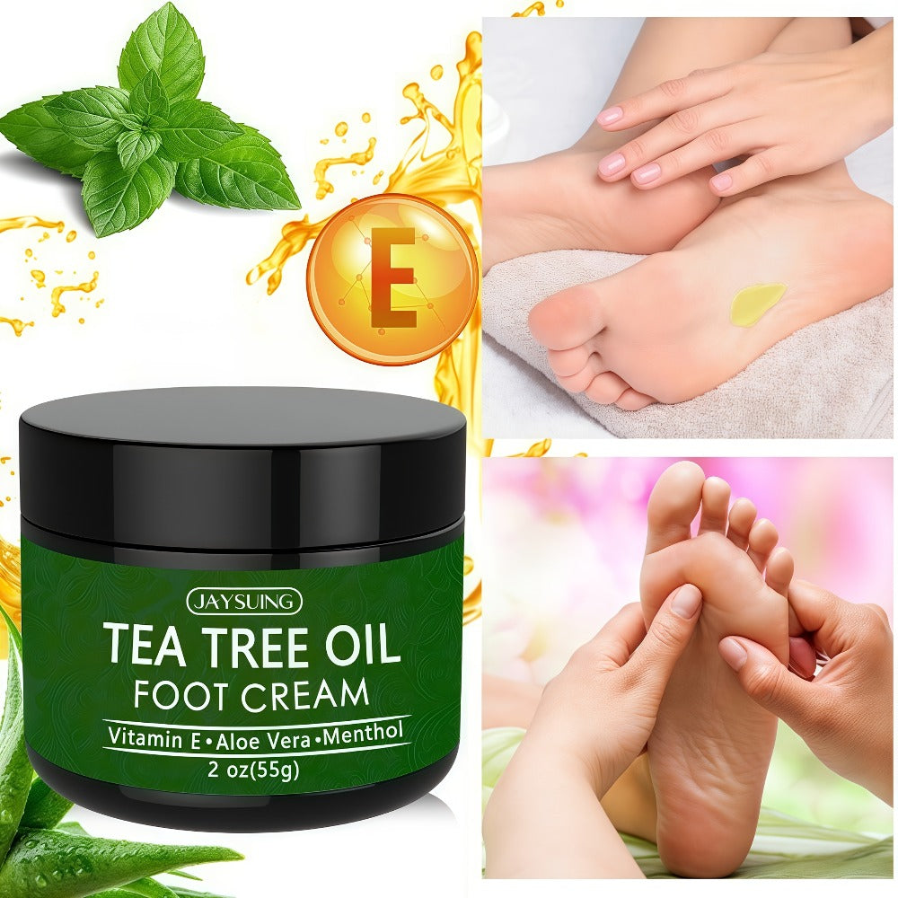 2pcs Tea Tree Oil Hand & Foot Care Cream, Suitable for Dry And Rough Skin, Containing Vitamins, Coconut Oil, And Plant Extracts. It Soothes And Moisturizes Feet, Leaving Skin Smooth. Ideal Gift Choice