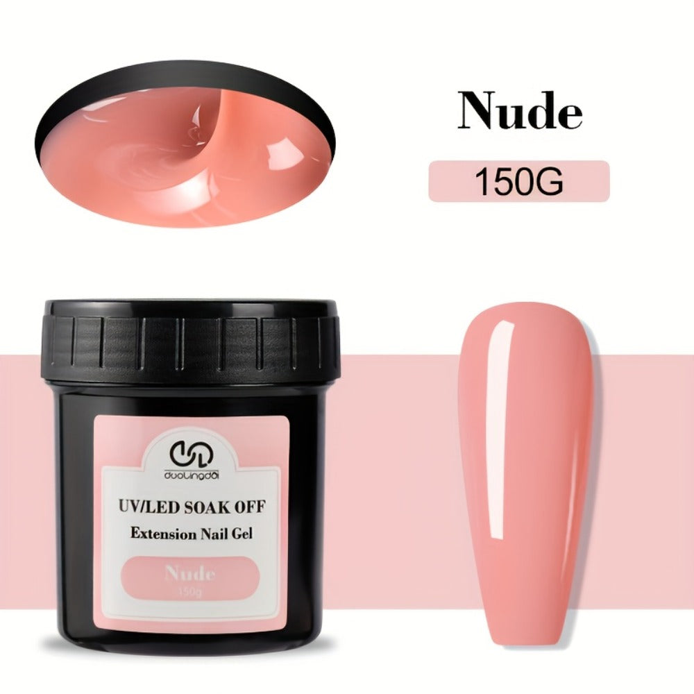 Builder Gel Nail Kit /LED Nail Extension Gel, Clear White Pink Nude Pink Color Thickening Apex Nail Strengthener Professional Nails Art Manicure Set Salon Home DIY, 150g
