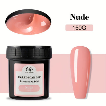 Builder Gel Nail Kit 150g - LED Nail Extension Gel for Apex Strengthening & Nail Art, Clear White Pink Nude Shades, Professional Manicure Set for Salon & Home DIY Use
