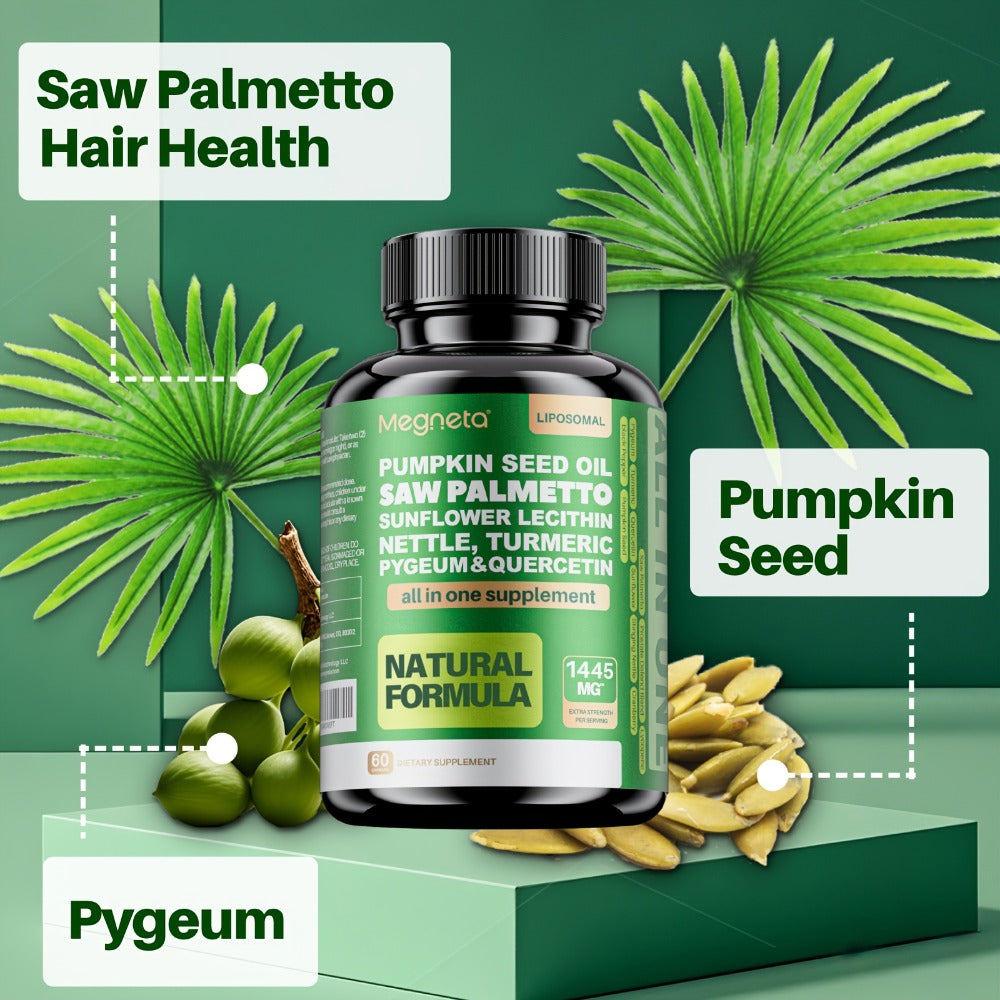 [Prostate Health Care] Saw Palmetto Supplement For Men - Prostate And Urinary Health Care - 33060 Mg, 60 Capsules - Saw Palmetto Supplement Plus Pumpkin Seed, Pygeum, Turmeric, Quercetin And Sunflower Lecithin