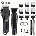 [Perfect Holiday Gift] Kemei Professional Men's Grooming Kit Hair Clipper Beard Trimmer And Reciprocating Shaver Available in Single 2pcs Or 3pcs Set Suitable for Home And Salon Use Perfect Holiday Gift for Dad