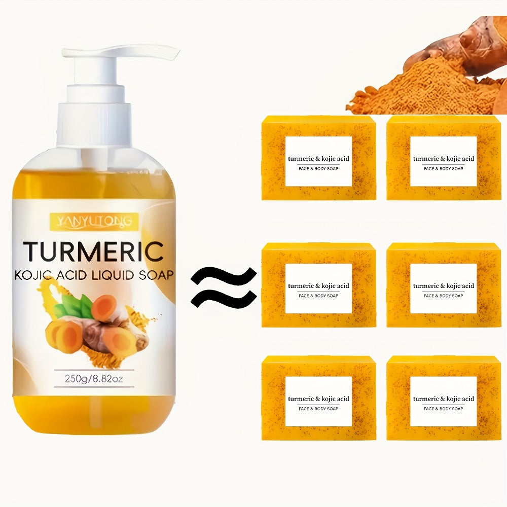 250g Turmeric Acid Liquid Soap, Moisturizing The Skin, Long-lasting Fragrance, Rich Foam, Fresh Scent, Gentle And Non-irritating To The Skin, Deeply Cleansing The Body To Smooth The Skin