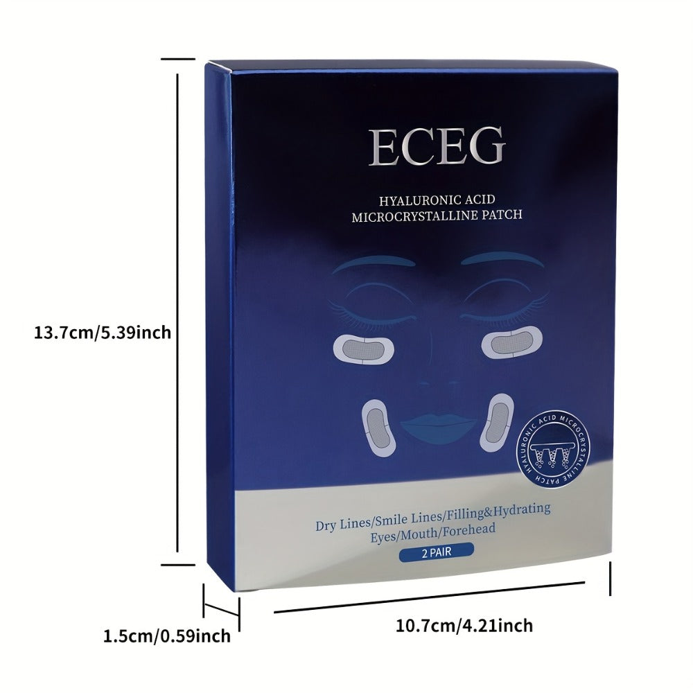 ECEG Microcrystalline Hyaluronic Acid Eye And Face Patch Mask 3 Boxes, Rich In Hyaluronic Acid, Microneedle Technology, Deep Hydrating and Moisturizing Skin, Firm and Nourish Care, Men and Women Daily Eye Mask, Patch Mask, 0.25mm Length