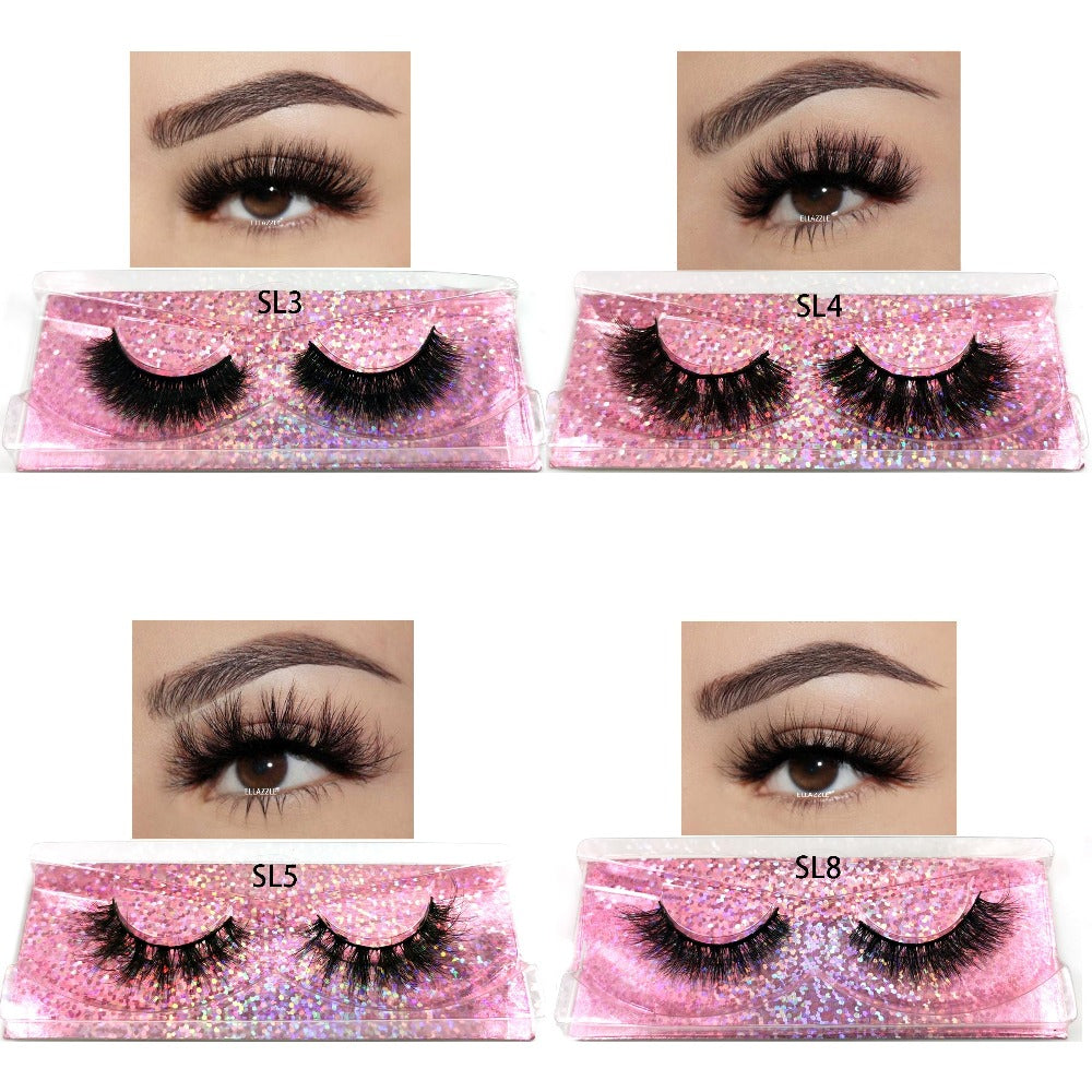 20 Pairs False Eyelashes Natural Long Fluffy Curling Thick Reusable & Lightweight Eyelashes Mix Styles Portable for Daily Use