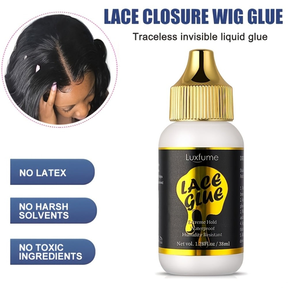 3pcs Luxfume Invisible Waterproof Lace Front Glue | Extreme Hold for Wigs, Liquid Container