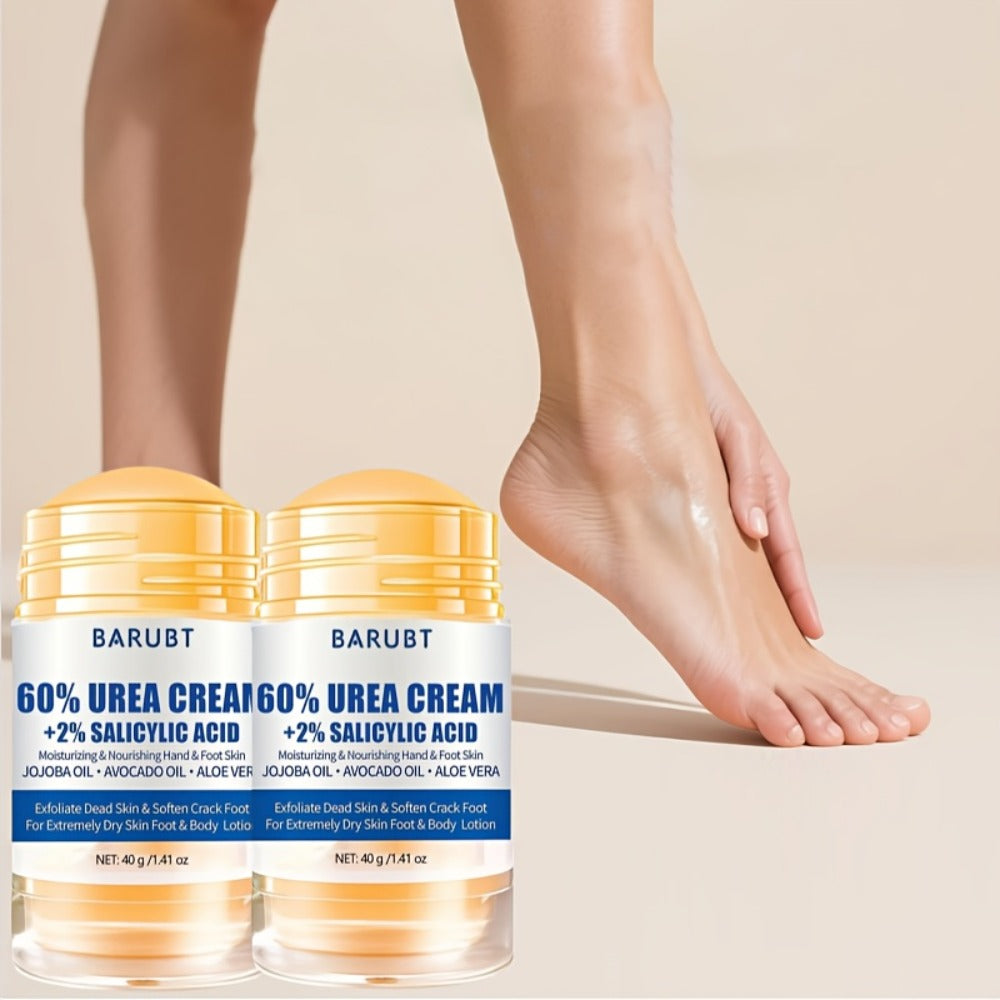 Salicylic Acid Foot Cream 40g, Foot Cream Foot Care Cream, Suitable for Cracked Feet, Knees, Elbows, Hands - Heel Cream Stick Aloe Vera, Beeswax, Urea Foot Cream Smooth Skin, Unisex (2 Bottles)