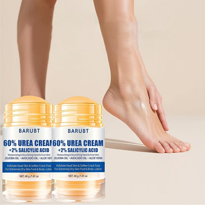 Foot Cream for Cracked Heels & Dry Skin | Salicylic Acid Urea Heel Repair Cream with Aloe Vera & Beeswax | Smooth Feet Knees Elbows Hands | Unisex 40g 2pcs