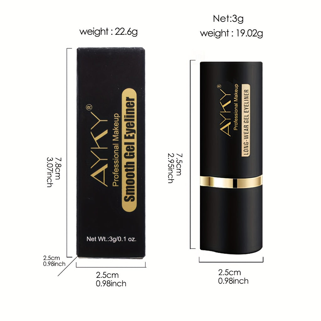 2pcs/4pcs Pack 24 Hour Long-Lasting Eyeliner Gel Stick with Lip Brush - Matte End, Fast Drying, Non-Smudging And Waterproof - for Eyes And Lips, Perfect for Everyday And Party Makeup
