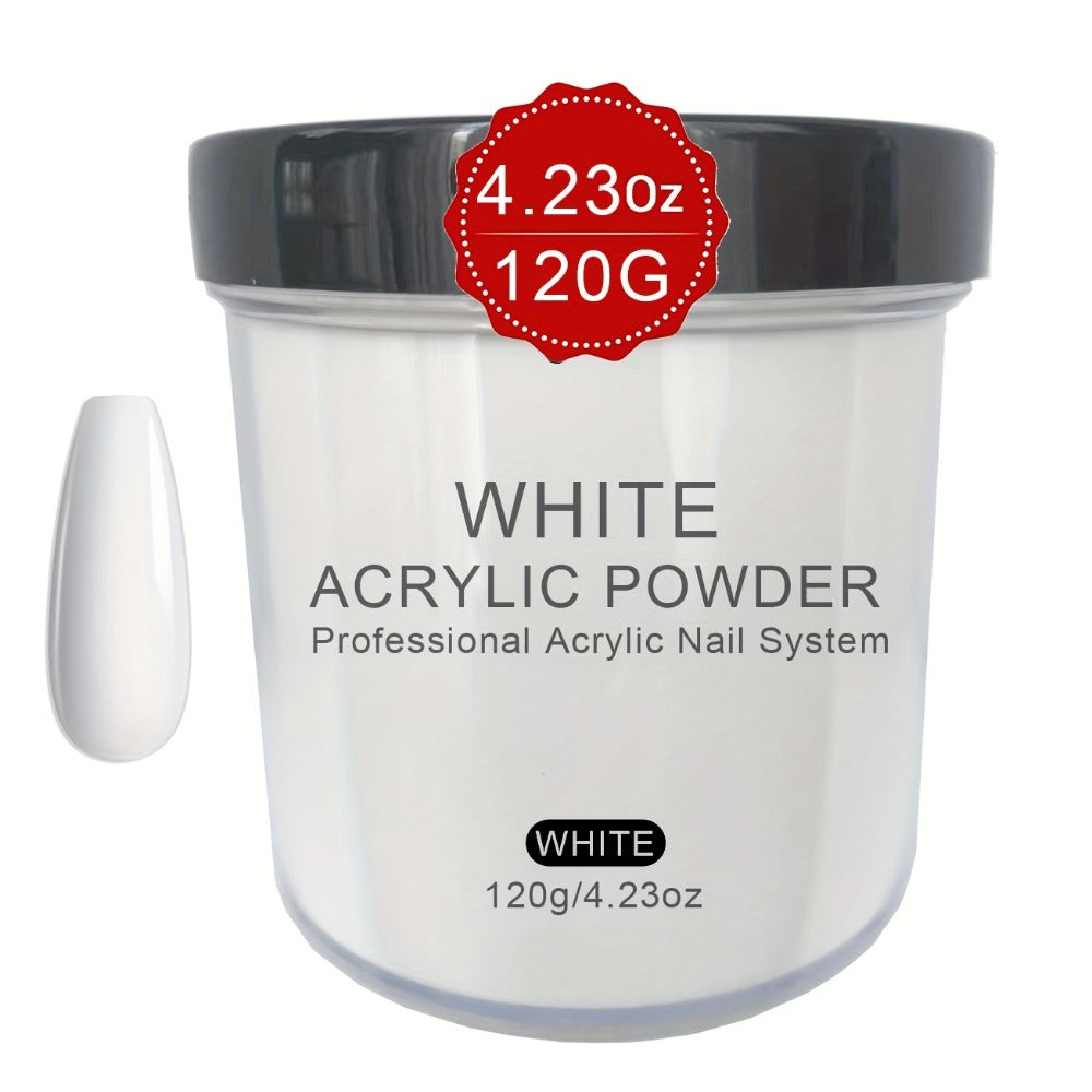 4oz Professional Transparent/Pink/White/Nude Beige Acrylic Nail Powder Suitable for Acrylic Nail Extensions & 3D Nail Art, No Lamp Required Polymer Powder for DIY Nail, Suitable for Nail Sculpting, Polishable for - Use