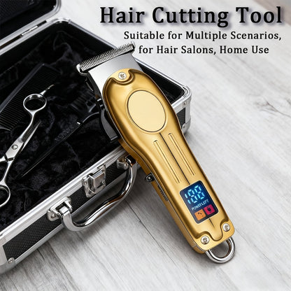 Cordless Hair Clipper Set for Men & Women — Professional Wireless Barber Clippers, T-Blade Trimmer, Powerful Motor, Steel Blades, Adjustable Taper Lever, LED Screen, Rechargeable, Home & Travel Grooming