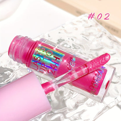 Lip Gloss & Lip Stain Set — Waterproof 24H Long-Lasting, Glitter Shine, Moisturizing Lip Oil, Berry Coral Pink Red Shades, High-Impact Color for Festivals & Everyday Glam