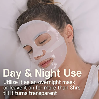 Collagen Sheet Mask Set 10pcs — Bio-Collagen Hydrogel Face Mask with Aloe Vera, Intense Hydration for Dewy Glowing Skin, Alcohol-Free Hypoallergenic, 25ml Each