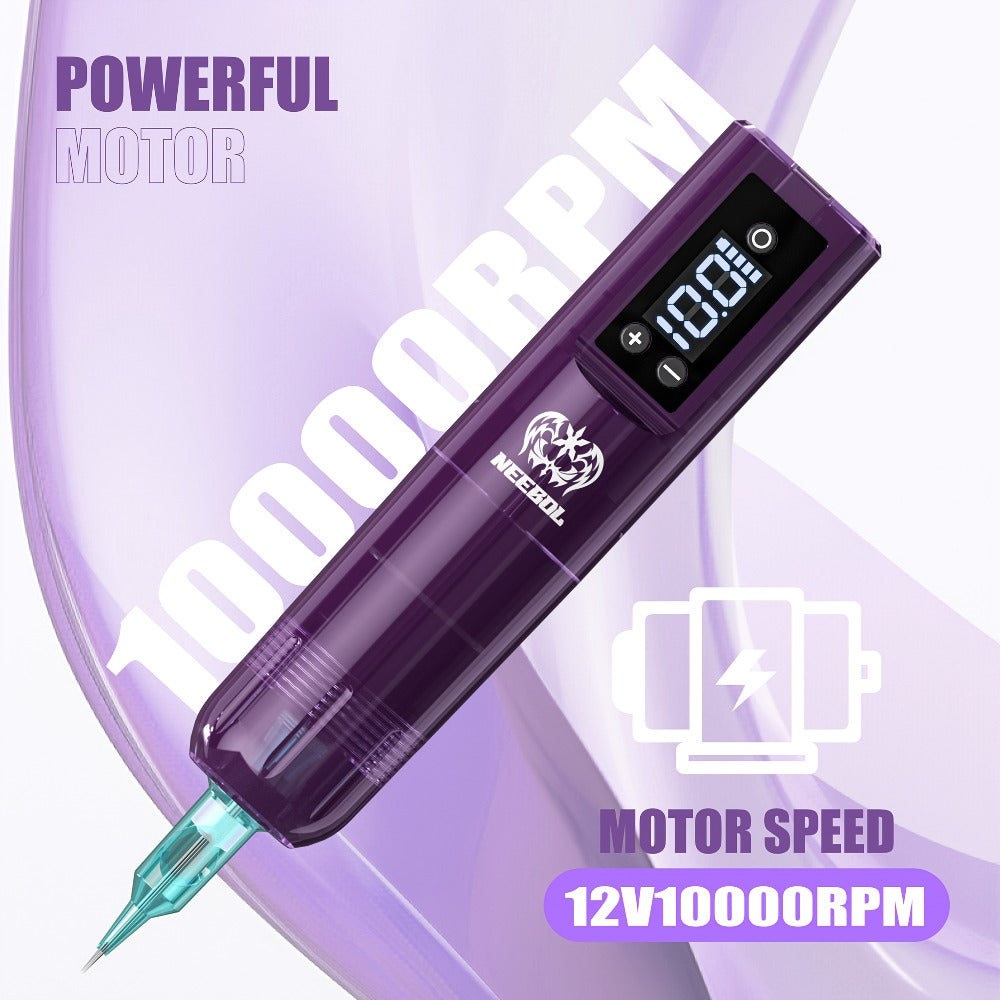 Neebol Tattoo Machine Kit Complete, 20 Cartridge Needles Sold Separately, Christmas & New Year Body Art Gift, Cordless Tattoo Pen, Upgraded Lightweight Design, Wireless Rotary Tattoo Gun with Screen Display, Tattoo Supplies for Beginners & Artists