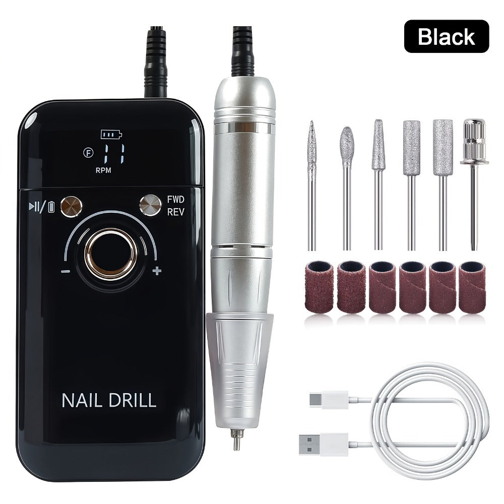 45000RPM Electric Nail Drill Machine with LCD Display Low Noise Rechargeable Nail File for Gel Polish Removal and Nail Polishing