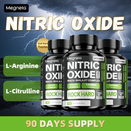 Nitric Oxide Supplement for Men with L-Arginine & L-Citrulline - Boosts Blood Flow, Energy, Focus & Cardiovascular Health - Men's Daily Vitality Capsules, 60 Count