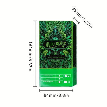 Disposable Tattoo Needles 20pcs Mixed Set - RL RS M1 C-M Multi-Gauge, High Transparency Cartridge, Lasting Sharpness & Ample Ink Capacity for Professional Artists & Beginners