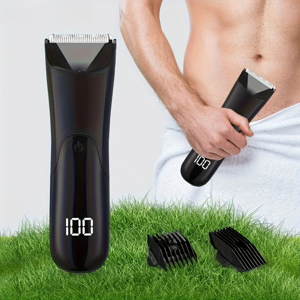 Men'S Groin And Body Hair Trimmer, Electric Ball Trimmer Public Trimmer, with 2 Protective Cover Kits, Ceramic Blade Head, Dry And Wet Shaver-Usb Rechargeable Electric Shaver, 500Mah Lithium Battery Gift Set, Valentine'S Day Gifts, Father'S Day Gift