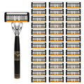 High-End Razor Featuring Six-Layer Blades, a Comfortable Half Handle, And Options for 6, 12, 24, 30, Or 36 Refills, Designed for Men'S Smooth And Accurate Grooming
