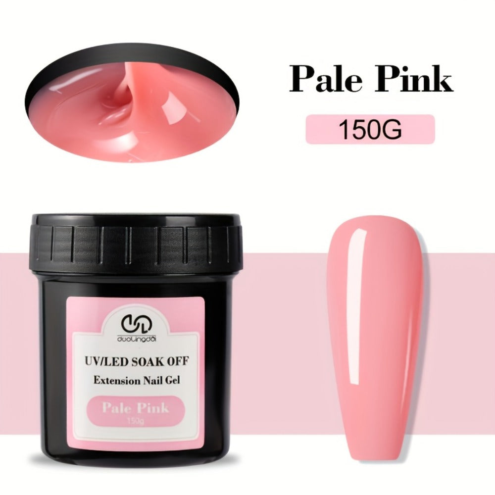 Builder Gel Nail Kit /LED Nail Extension Gel, Clear White Pink Nude Pink Color Thickening Apex Nail Strengthener Professional Nails Art Manicure Set Salon Home DIY, 150g