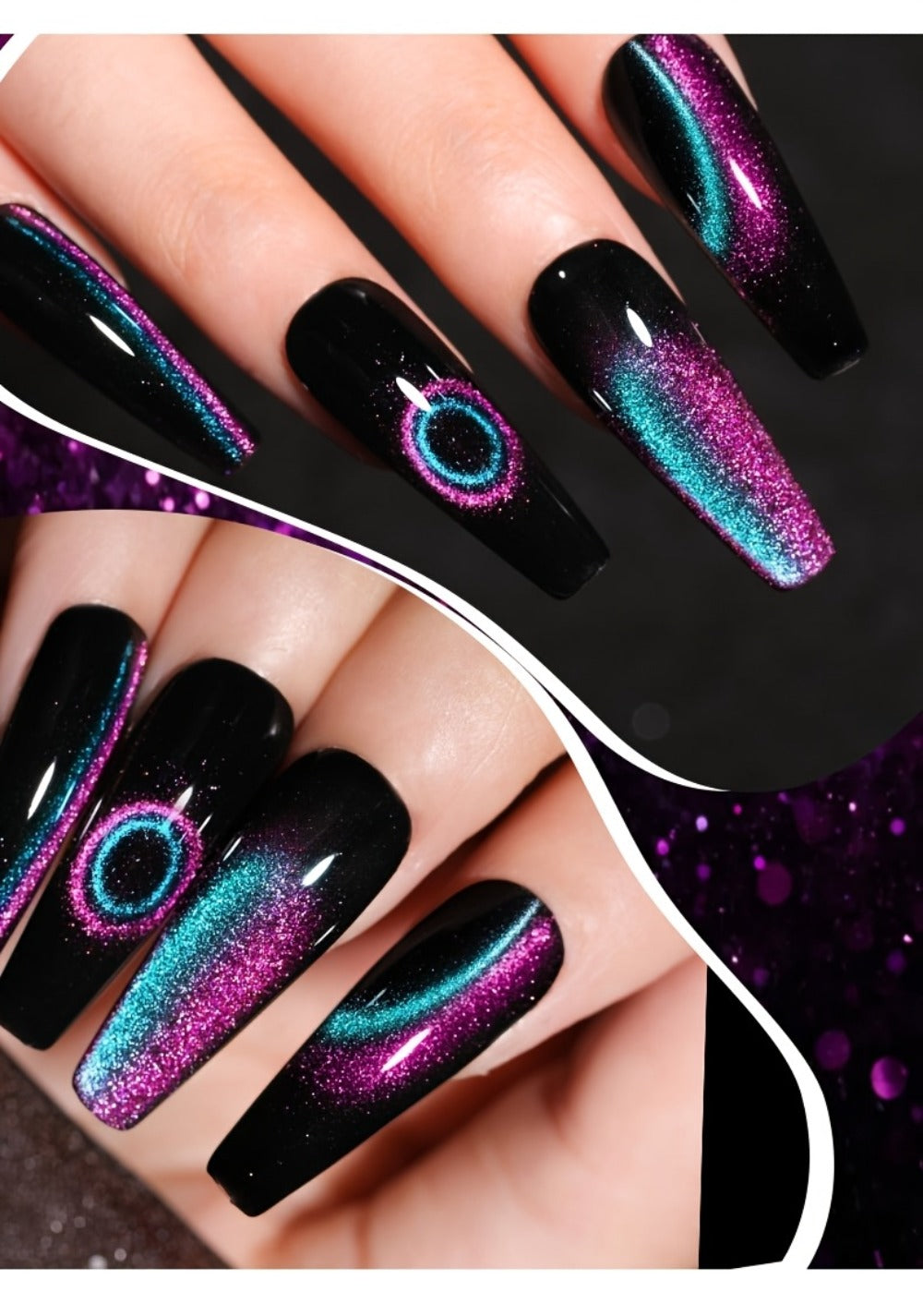 Cat Eye Nail Polish Set 8Colors 0.51oz Reflective Cat'S Eye Nail Gel Soaking LED Gel Salon Female Nail Art Tools Fashion Holographic Nail Art