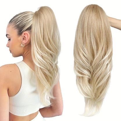 Drawstring Ponytail Extension for Women Synthetic Clip In Wrap Around Pony Tail Long Wavy Layered 26 Inch Blonde Brown Ash Brown Highlighted Multi Color No Glue No Heat