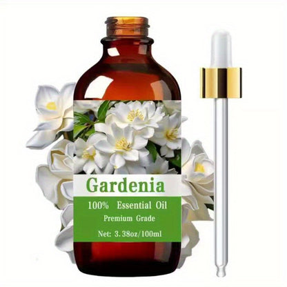 Pure Gardenia Essential Oil 100ml – 100% Care Grade for Nail, Hair & Skin Care, Massage & Meditation | Moisturizing Aromatherapy Oil for Men & Women | Floral Scent Body Oil Gift, 3.38 fl oz