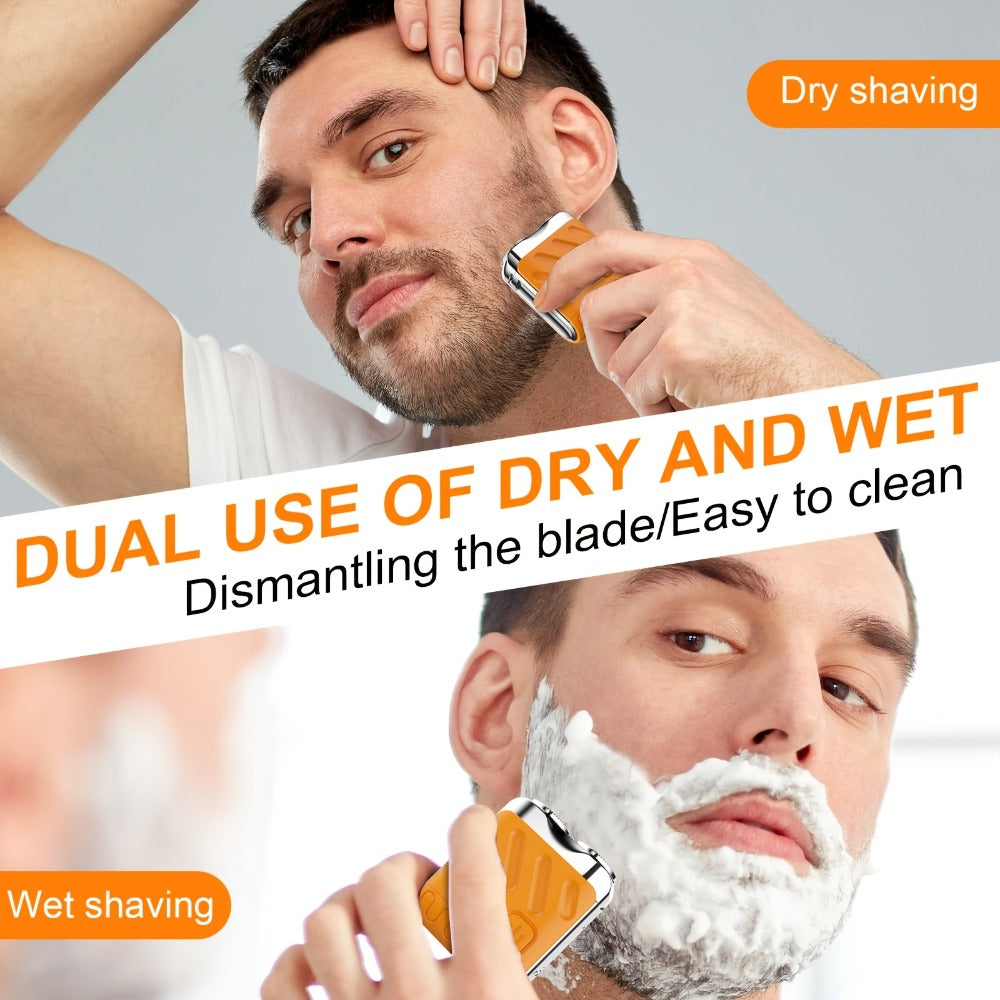 New Mini Version Electric Portable Dual Blade Floating Men'S Electric Shaver, Available In Three Colors, Clean Shaving, USB Charging, Preferred Gift Giving Option