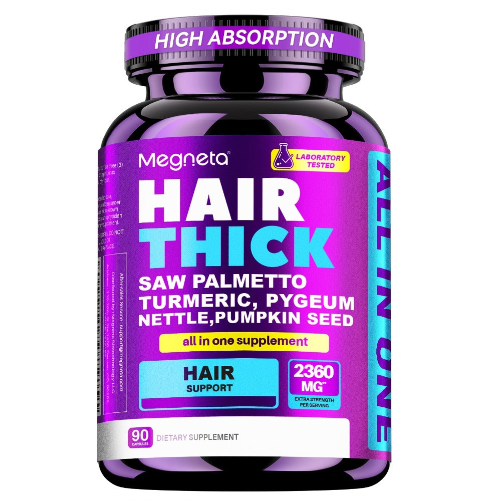 Hair Thick Supplements -Hair Density & Strength, Scalp Coverage & Hair Volume, Nourishes Thinning & Loss | Biotin, Collagen Peptide, Saw Palmetto, Vitamin C, D3, E & Hyaluronic Acid, Amino Acids Complex | Stomach-Friendly Formula, 90pcs