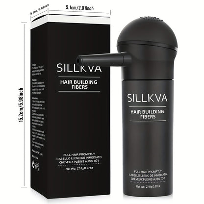 Hair Fibers Spray Applicator Kit — SILLKVA Instant Thickness & Natural Coverage for Thinning Hair & Bald Spots, 7 Shades, Precision Spray, 0.97oz