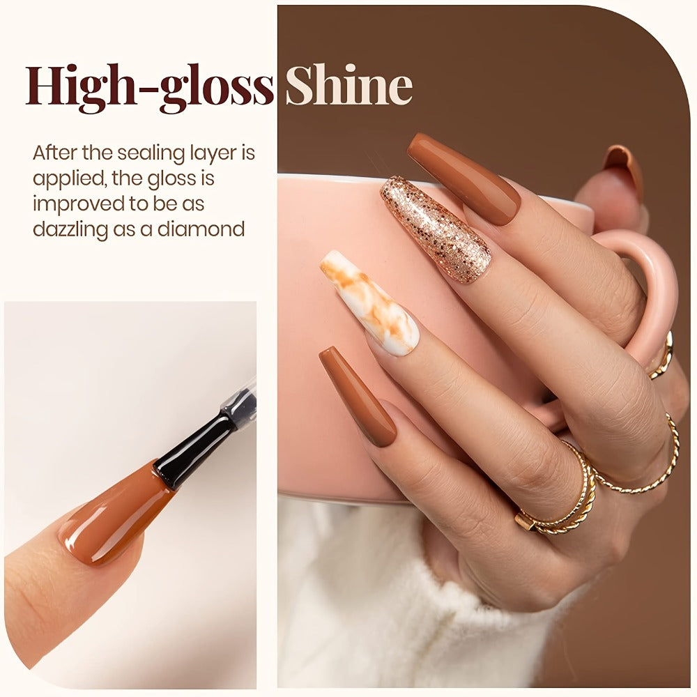 Gel Polish Base Coat Top Coat Set 3pcs No-Wipe Glossy Matte Top Coat Base Gel Long-Lasting Soak Off LED Nail Lamp Nail Art Kit 0.51oz Each