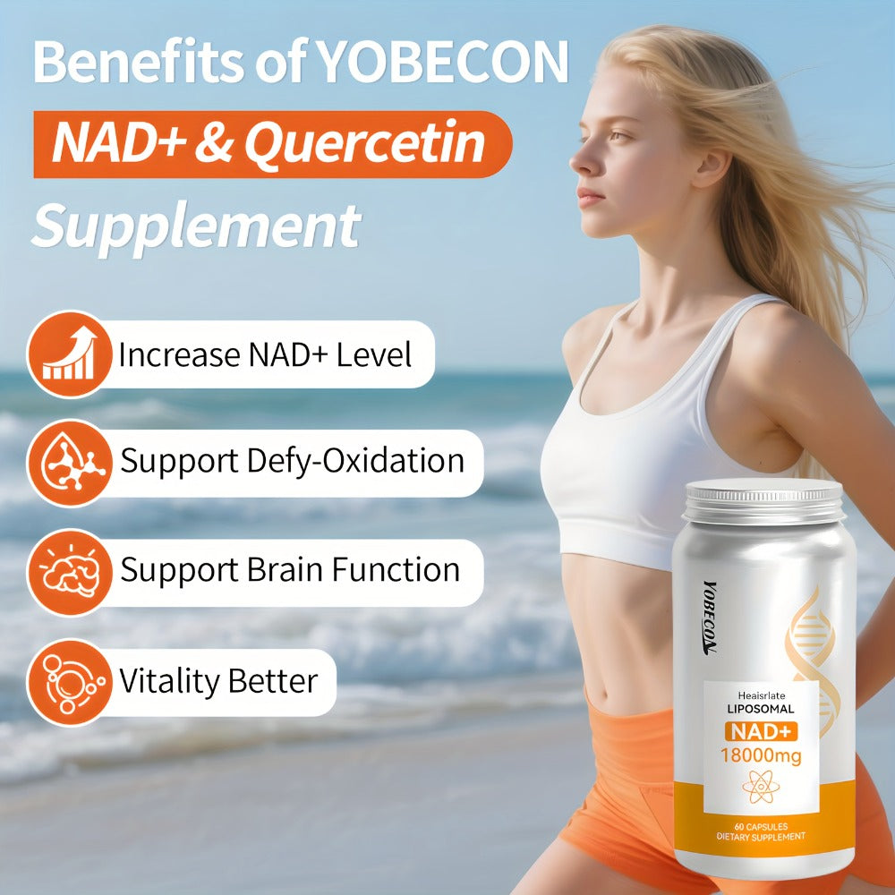 Gen5 Liposomal 18000mg NAD+ Booster Quercetin Trans-Resveratrol & D-Ribose High-Potency Formula for Health Energy, Focus & Antioxidant | High Absorption