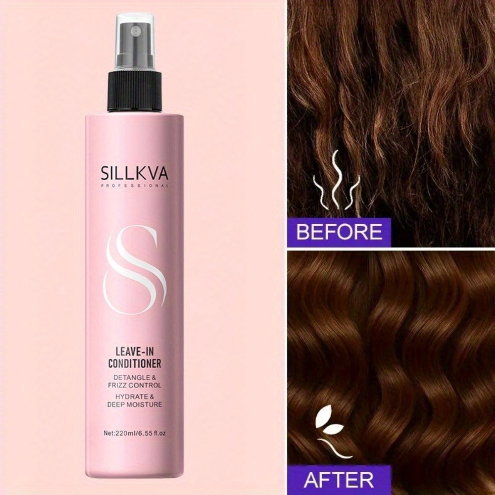 Wig Conditioner Spray with Argan Oil & Vitamin E - Sillkva Leave-In Moisturizing Care for Synthetic & Human Hair Wigs, Detangles, Reduces Frizz & Adds Shine