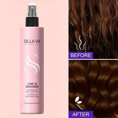 Wig Conditioner Spray with Argan Oil & Vitamin E - Sillkva Leave-In Moisturizing Care for Synthetic & Human Hair Wigs, Detangles, Reduces Frizz & Adds Shine