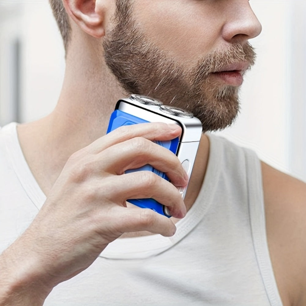 Men'S Dual-head Floating Magnetic Razor | Dual-ring Digital Display, Electric Shaver, Portable, Rechargeable, USB Powered, Battery, Powerful Motor, Clean Shave, Ideal for Travel