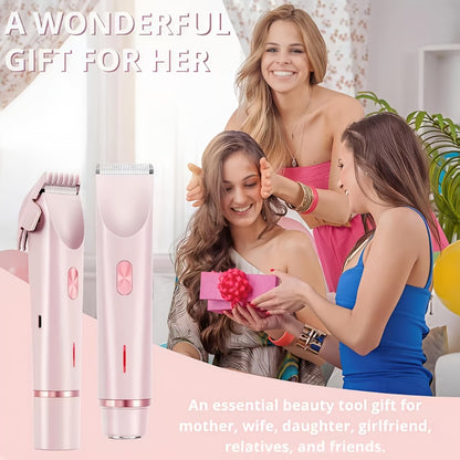 Electric Razor for Women Painless Hair Removal Lady Shaver Wet Dry Use Bikini Trimmer Face Nose Legs Underarms Body Hair Remover Portable Rechargeable Waterproof