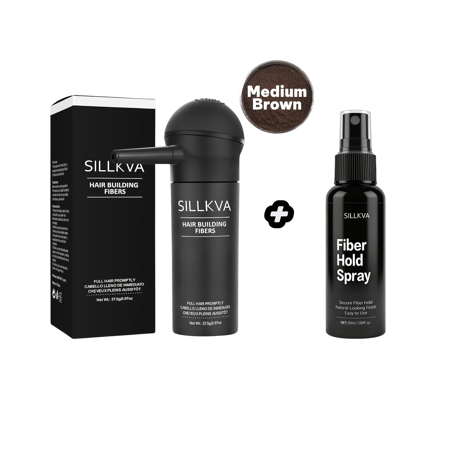 SILLKVA Hair Fiber Spray Applicator Kit - Precision Application For Instant Fullness, Natural Looking Coverage, 0.97oz