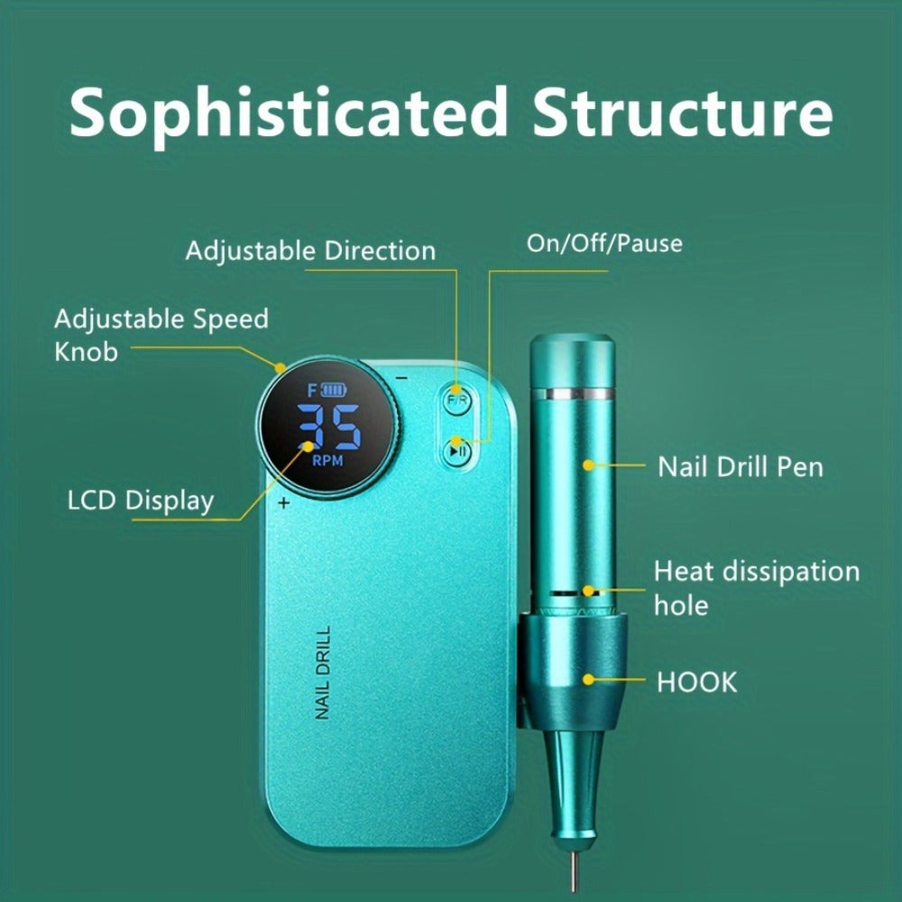 High-power Electric Nail Polisher And Nail Remover For Home And Salon Use, Rechargeable Nail Polishing Machine For Manicure, Pedicure, And Dead Skin Removal, A Perfect Gift For New Year And Christmas.
