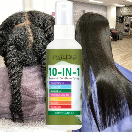 3.38oz 10-in-1 Super Fragrant Hair Spray, Strong Anti-breakage And Split Ends Suitable for Dry Hair, Soften Hair, Increase Shine, Contains Batana, Rosemary And Other Ingredients, Strong Hair Care In Autumn And Winter, Split End, Antifrizz