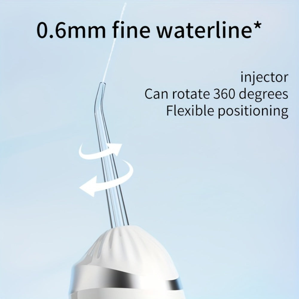 Oral Irrigator USB Rechargeable Water Flosser — 3 Cleaning Modes, Flosser Tips & Brush Head, Portable Cordless Dental Water Pick for Travel & Home Teeth Care, White Black Pink