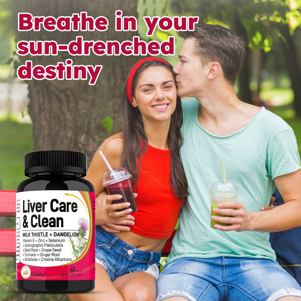 Liver Support Supplement Milk Thistle Turmeric Beetroot ALL-IN-1 Super Formula Liver care 60 Capsules, 30-Day Supply