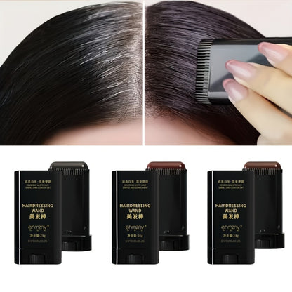 Hair Color Stick with Comb — Waterproof, Sweat-Resistant, Instant Gray Root Coverage, Plant-Based Squalane Formula, Easy to Clean, 3 Shades: Black, Black Brown, Brown