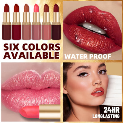 Creamy Lipstick Set 6pcs Berry Shades - Smooth Easy-Apply Formula, Plant-Based Squalane Moisturizing, Buildable Color for All Skin Tones, Holiday Makeup Must-Have for Halloween & Christmas
