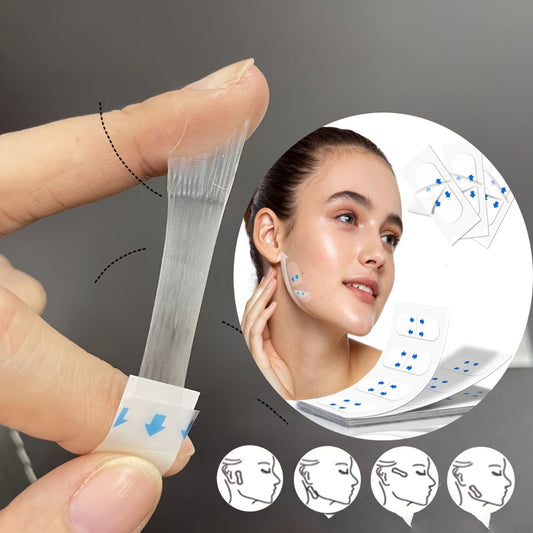 99pcs Invisible Facial Tape - Face Lift Suitable for Neck, Jawline, Under-Eye & Double Chin Wrinkle - Adjustable Elasticity for Skin, Temporary Non- Skin Tightening