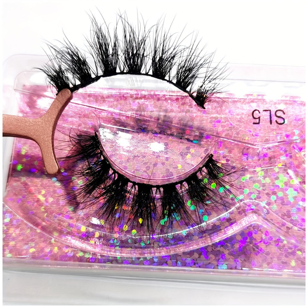 20 Pairs False Eyelashes Natural Long Fluffy Curling Thick Reusable & Lightweight Eyelashes Mix Styles Portable for Daily Use