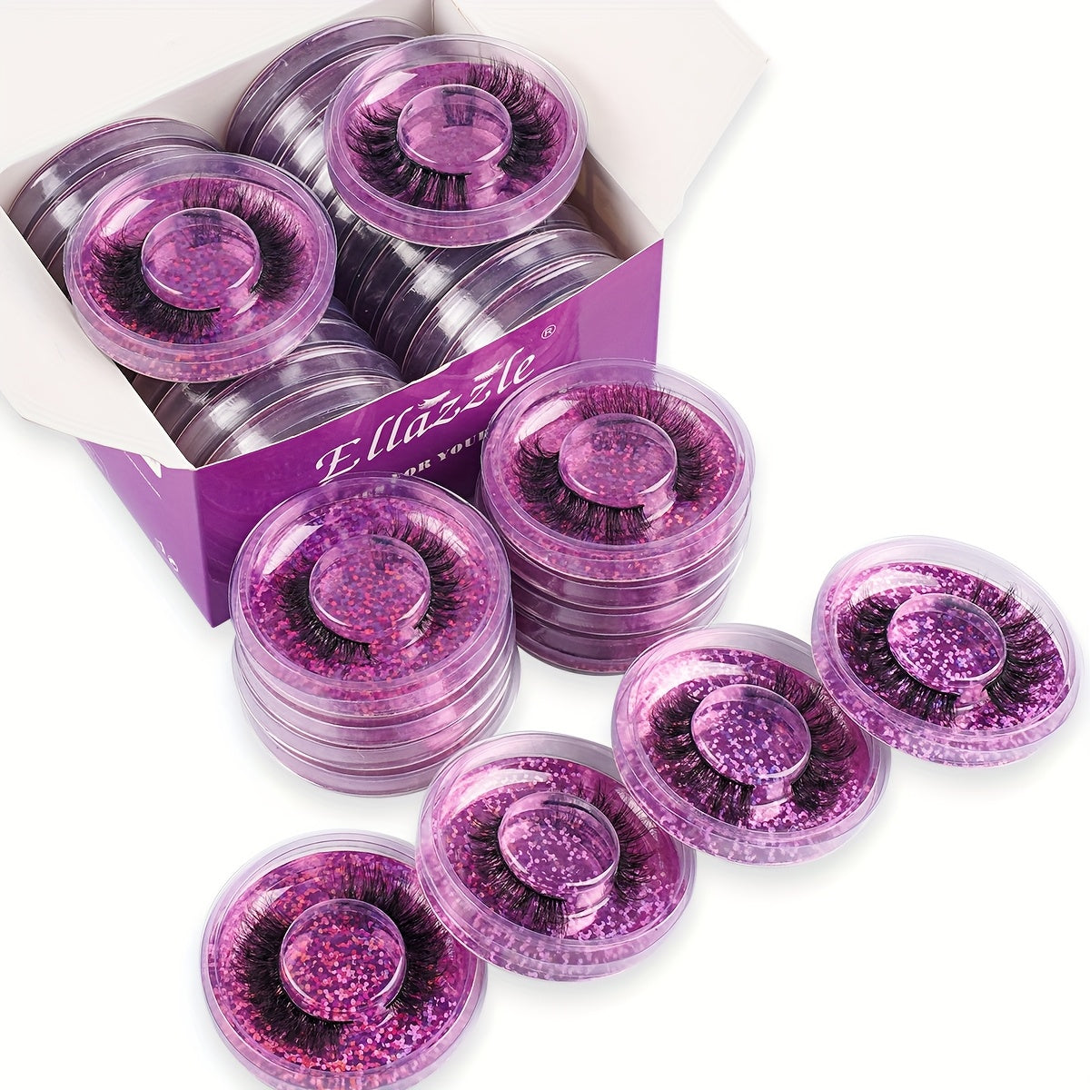 20 Pairs 5D Wispy Faux Mink False Eyelashes, 4 Styles Mixed Dramatic Thick Curled Fluffy Strip Eyelashes Multipack for Eyes Makeup Sets Female Gift
