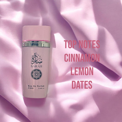 Floral Eau de Parfum for Women — Sarah Pink Delicate Feminine Elegance 100ml / 3.38 Fl Oz, Romantic Confident Long-Lasting Fragrance Spray for Any Occasion