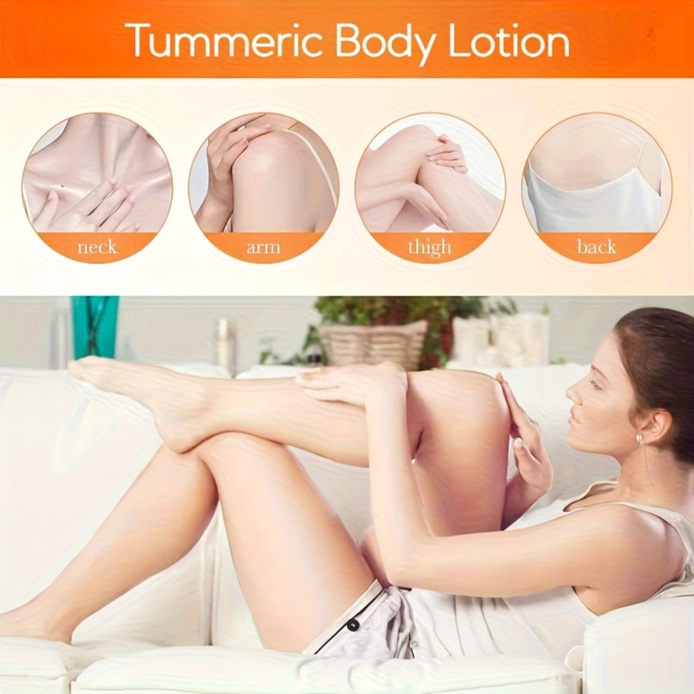 13.5oz Turmeric Body Lotion for Adults - Alcohol-Free Moisturizing Glow Formula with Turmeric Extract, Long-Lasting Hydration for dry & oily Light Beige, Unisex for all Beige Tones &  Light Beige Care, Full-Body Hydration Lotion