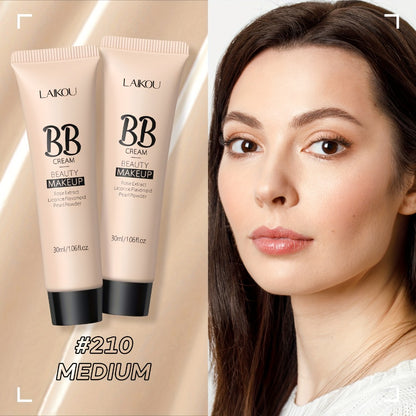 BB Cream 2PCS Set by LAIKOU – Waterproof Long-Wearing Foundation with Pore-Minimizing & Blemish-Covering Concealer, Glycerin-Infused Formula, 9 Shades, 30ml/1.06fl.oz Each