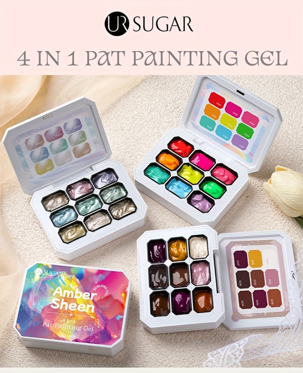 UR SUGAR 4IN1 Pat Ombre Gel Nail Polish Easy Gradient Painting Gel for DIY French Nail Manicure Solid Varnishes Paint Art Gel